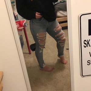 American eagle light wash super stretch jeans